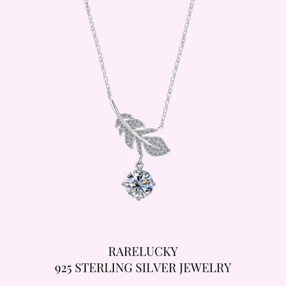 RareLucky Leaf Moissanite S925 Necklace