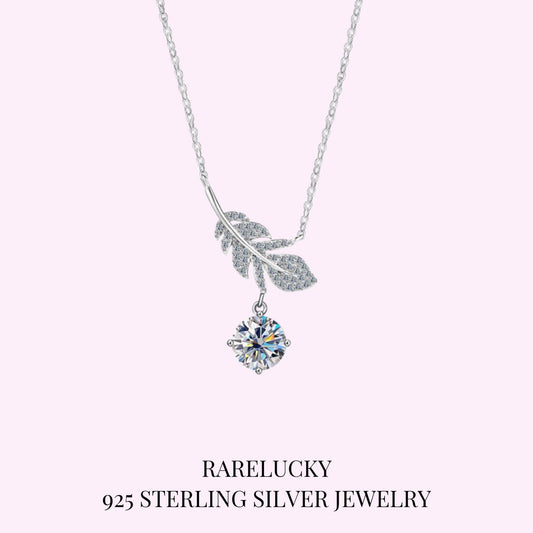 RareLucky Leaf Moissanite S925 Necklace