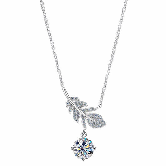 RareLucky Leaf Moissanite S925 Necklace