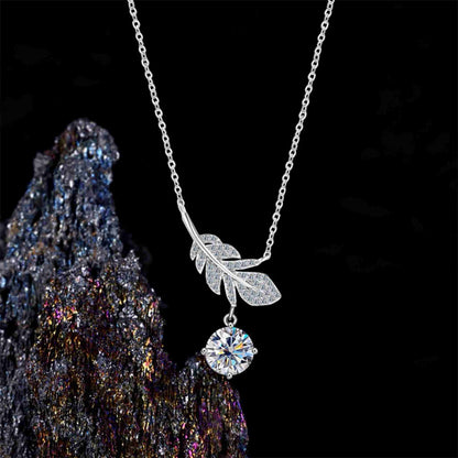 RareLucky Leaf Moissanite S925 Necklace