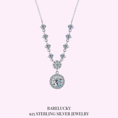 RareLucky Starlight Halo Moissanite S925 Necklace
