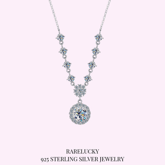 RareLucky Starlight Halo Moissanite S925 Necklace