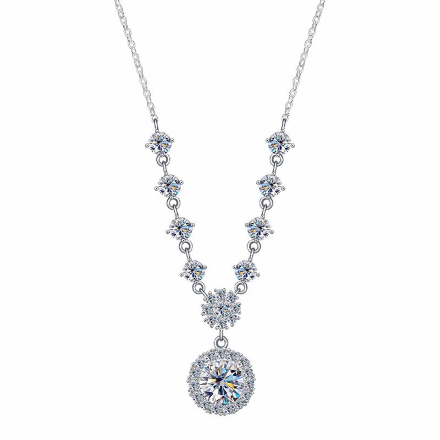 RareLucky Starlight Halo Moissanite S925 Necklace