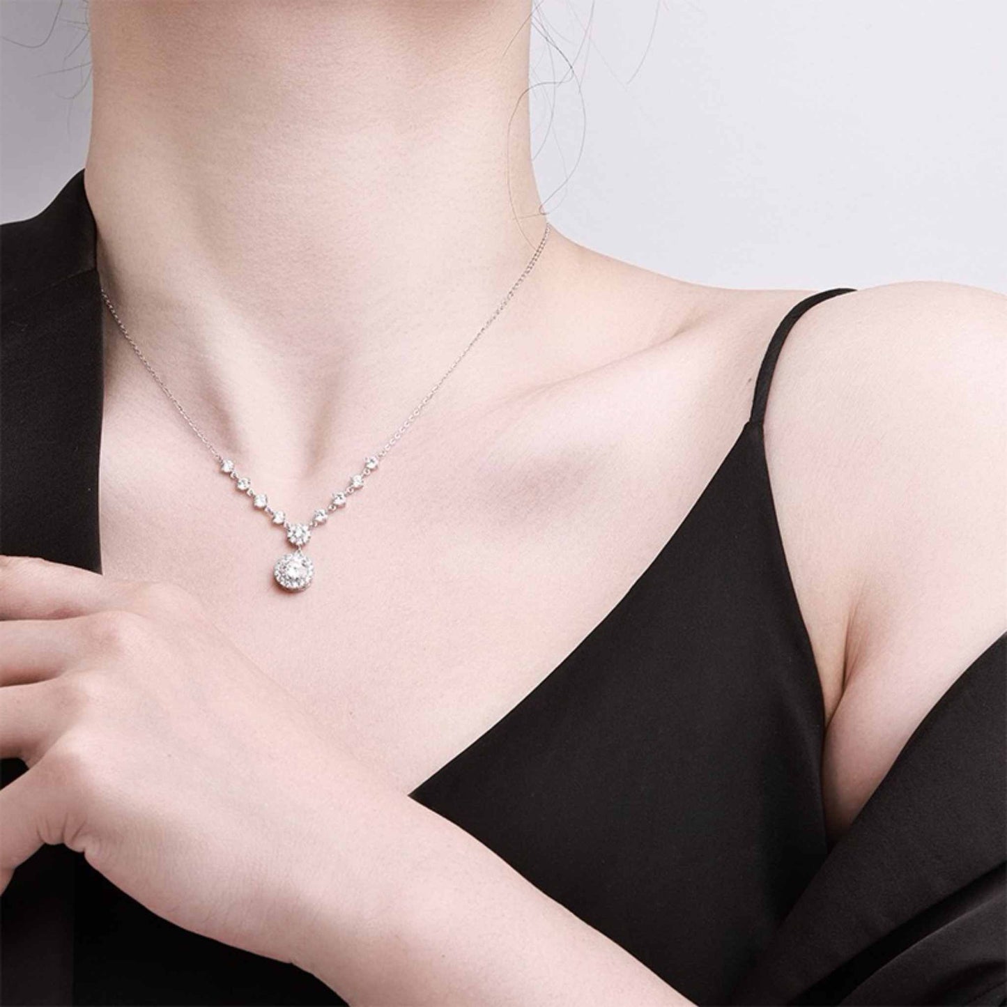 RareLucky Starlight Halo Moissanite S925 Necklace