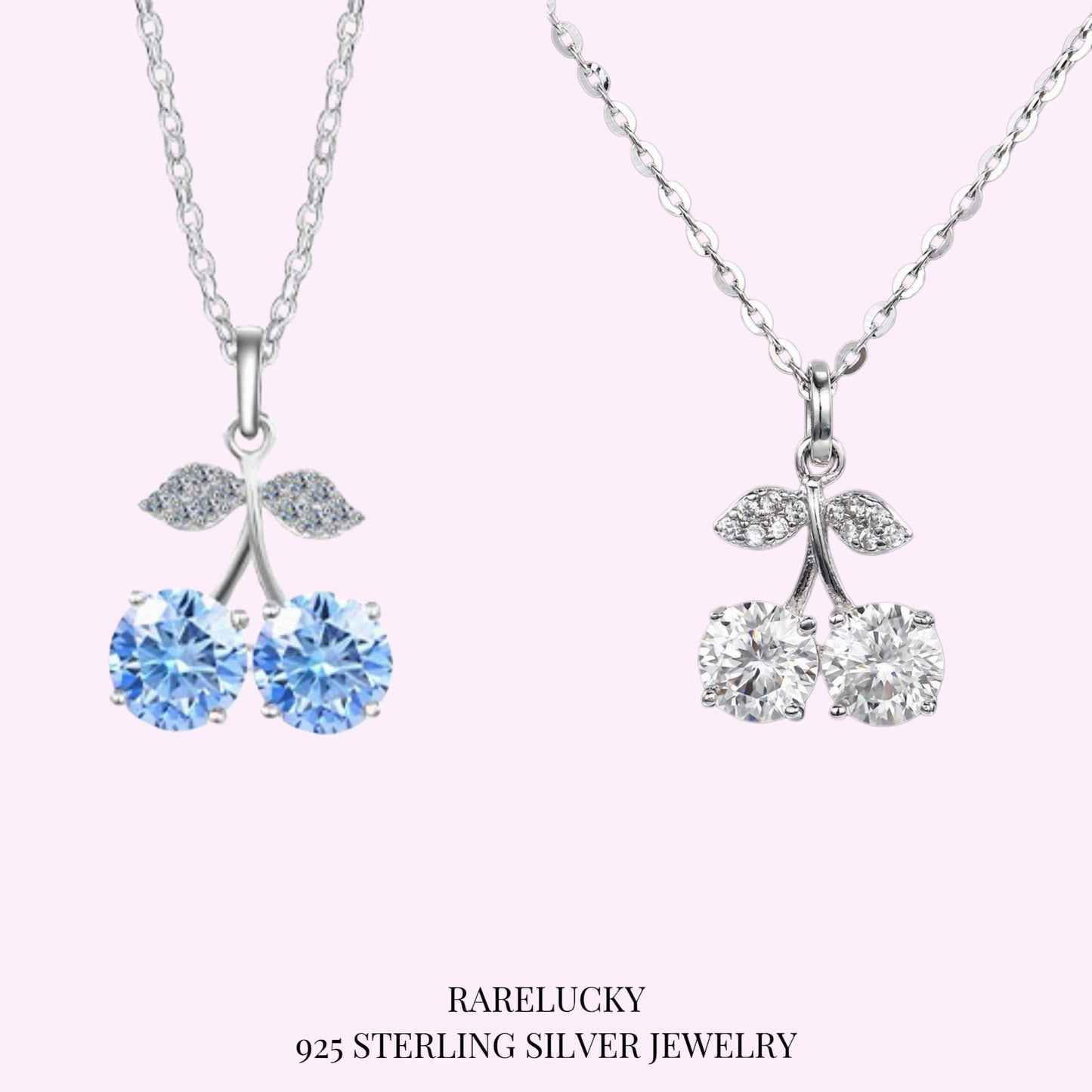 RareLucky Twin Cherry Moissanite S925 Necklace