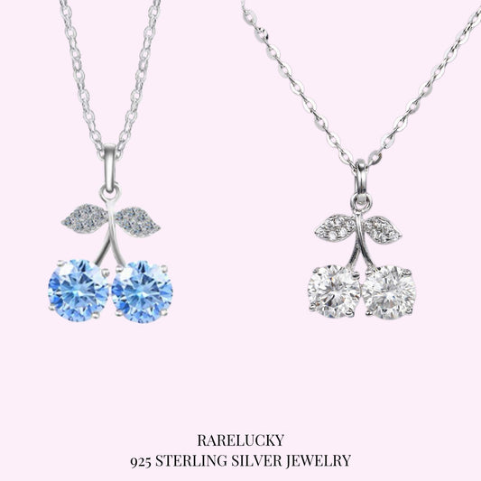 RareLucky Twin Cherry Moissanite S925 Necklace