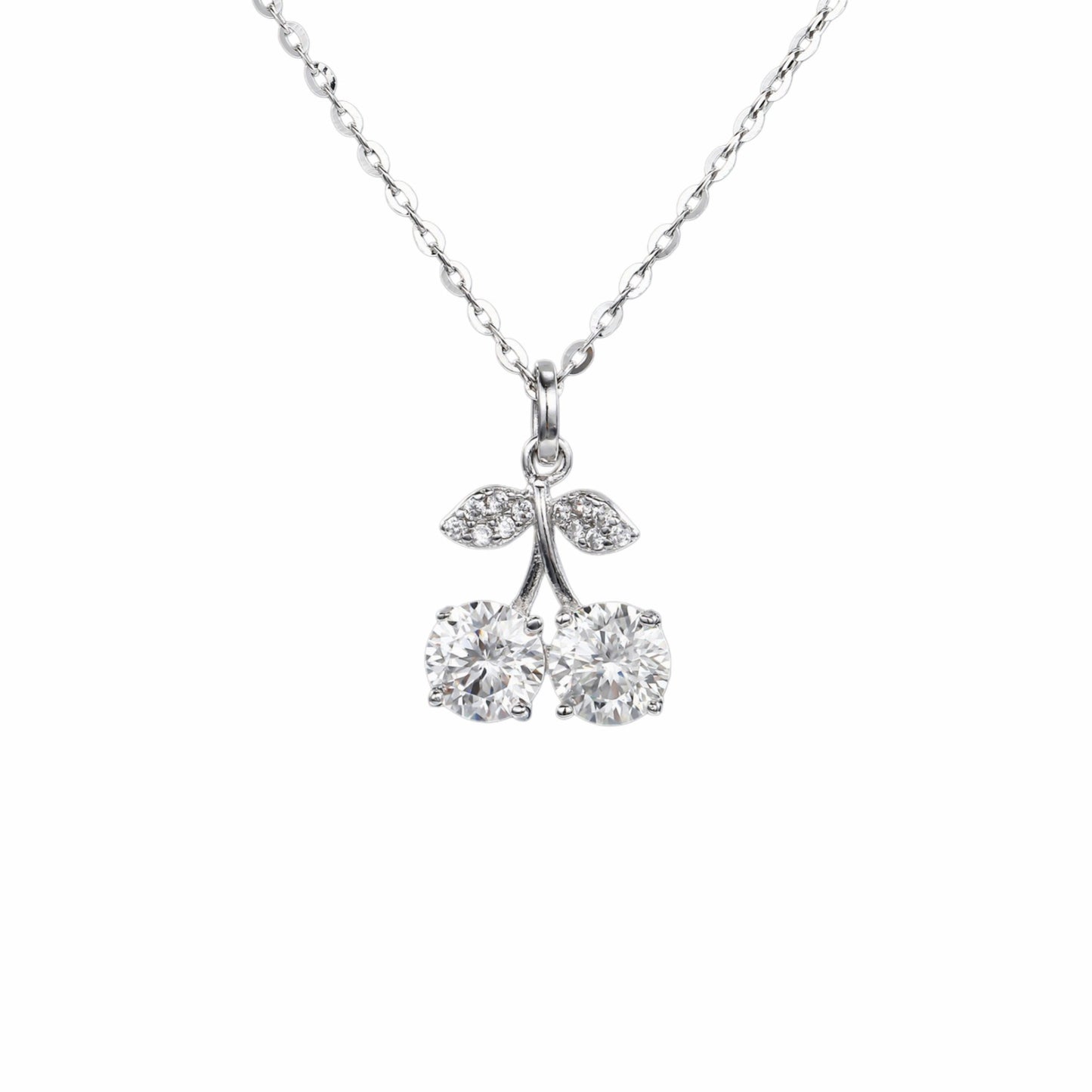 RareLucky Twin Cherry Moissanite S925 Necklace