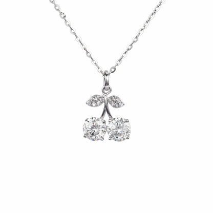 RareLucky Twin Cherry Moissanite S925 Necklace