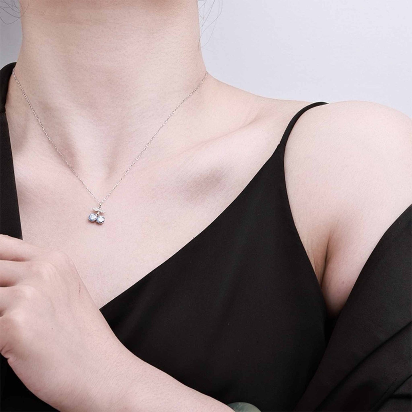 RareLucky Twin Cherry Moissanite S925 Necklace