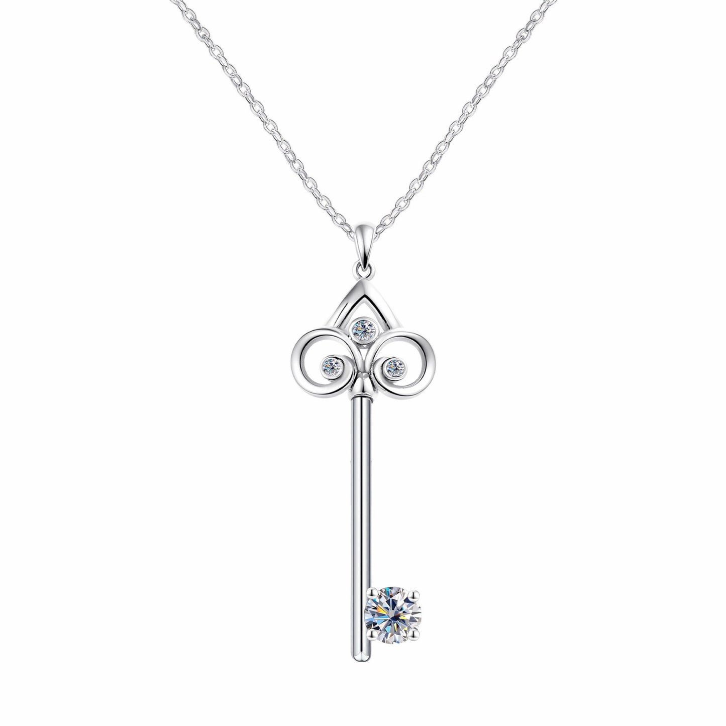 RareLucky Wish Key Moissanite S925 Necklace