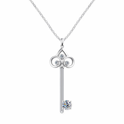 RareLucky Wish Key Moissanite S925 Necklace