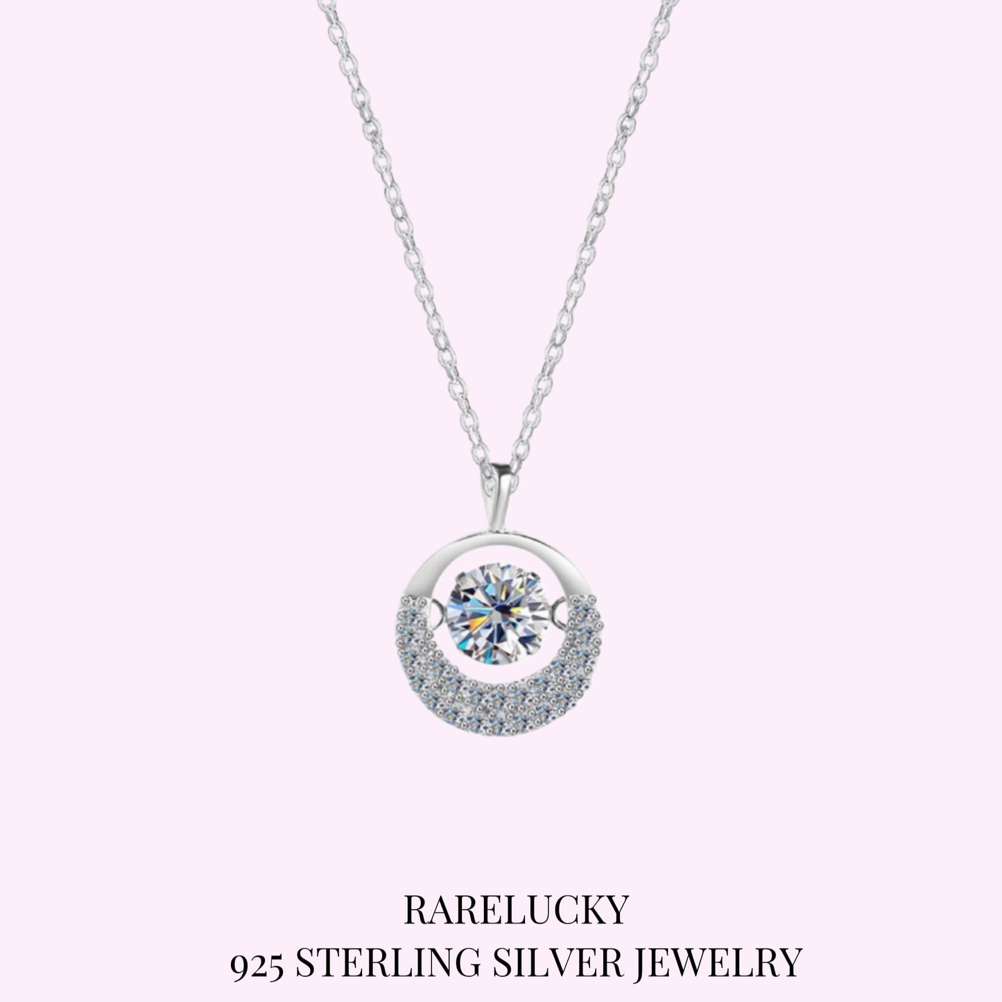 RareLucky Moonlit Orbit Moissanite S925 Necklace