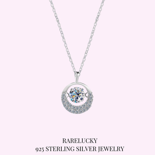 RareLucky Moonlit Orbit Moissanite S925 Necklace