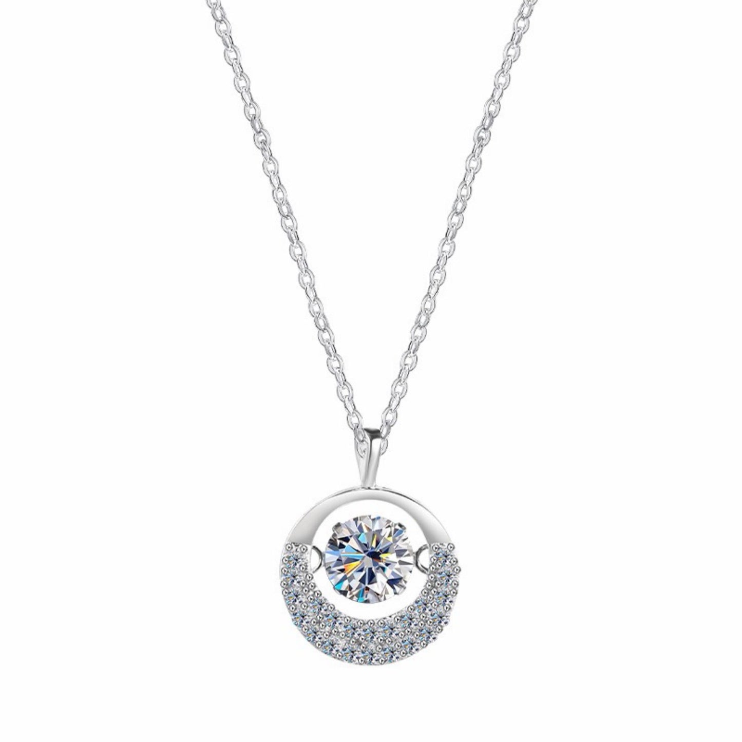 RareLucky Moonlit Orbit Moissanite S925 Necklace