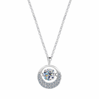RareLucky Moonlit Orbit Moissanite S925 Necklace