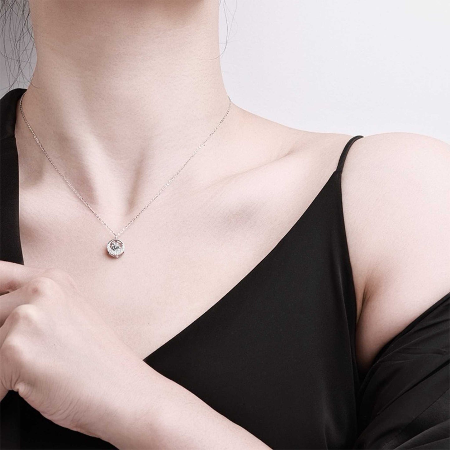 RareLucky Moonlit Orbit Moissanite S925 Necklace