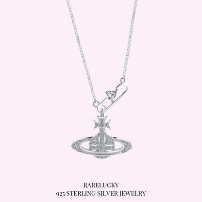 RareLucky Safety Pin Orb S925 Necklace