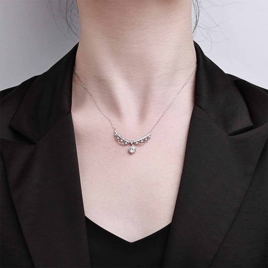 RareLucky Guardian Wings Moissanite S925 Necklace