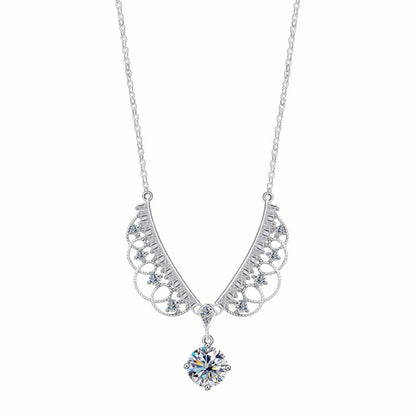 RareLucky Guardian Wings Moissanite S925 Necklace