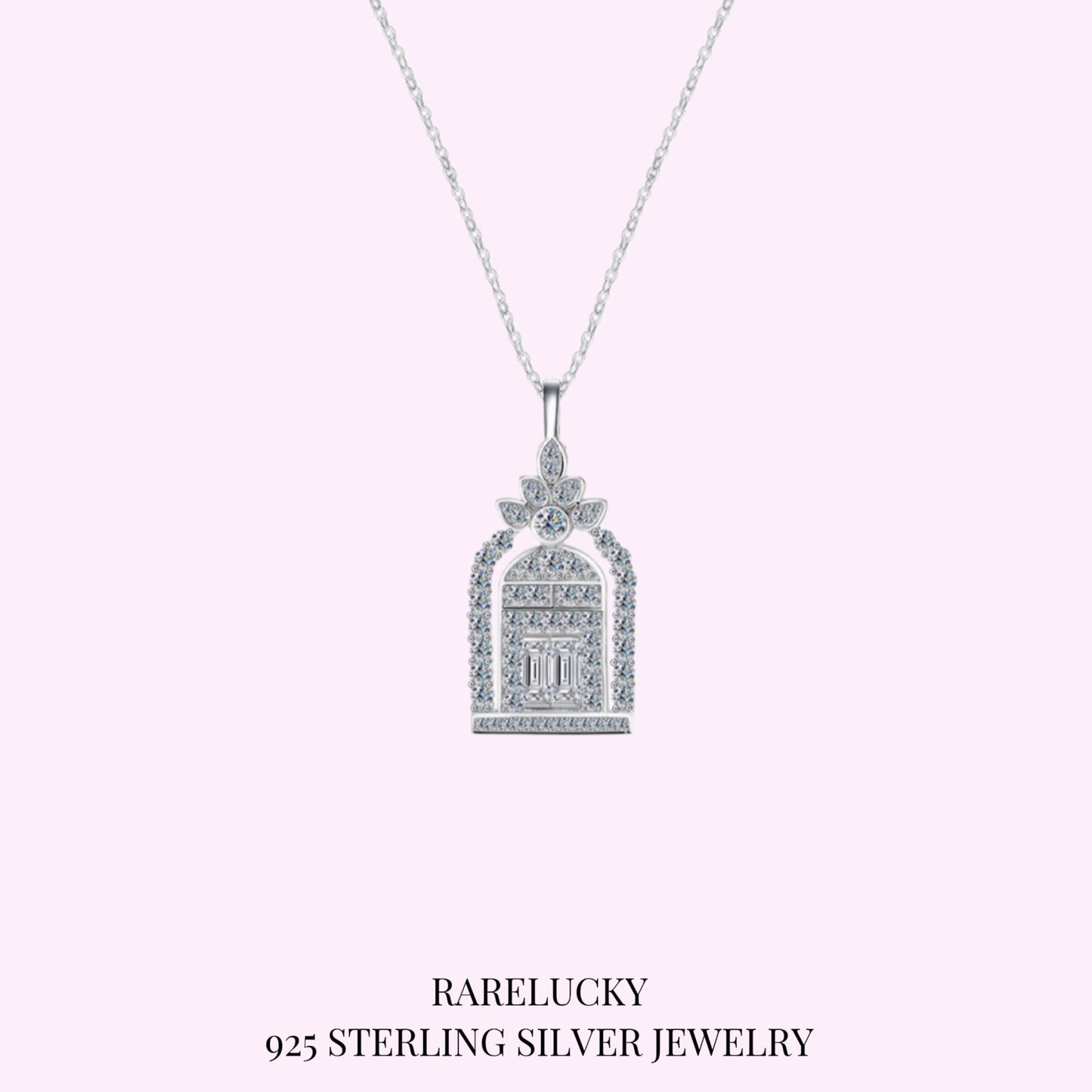 RareLucky Garden Gate Moissanite S925 Necklace