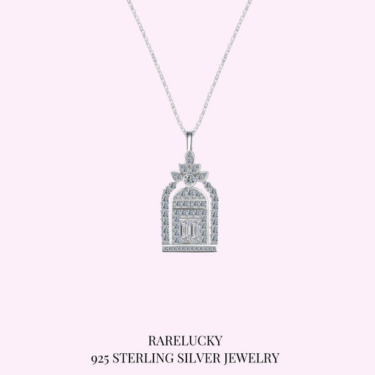 RareLucky Garden Gate Moissanite S925 Necklace