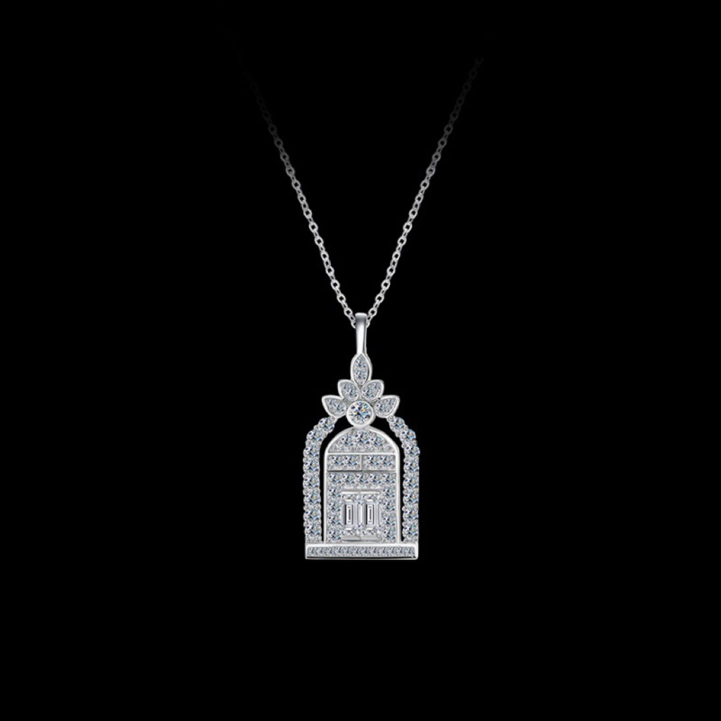 RareLucky Garden Gate Moissanite S925 Necklace