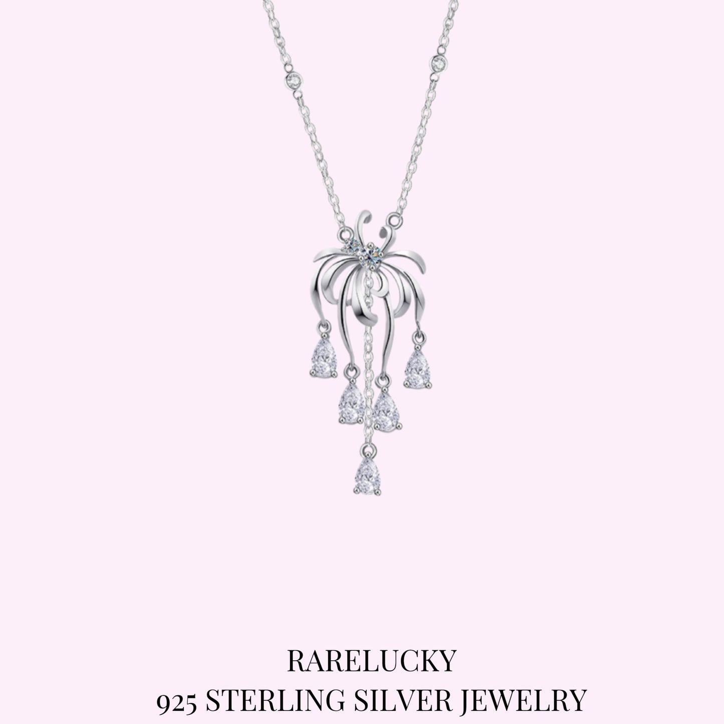 RareLucky Dancing Bloom Zircon S925 Necklace