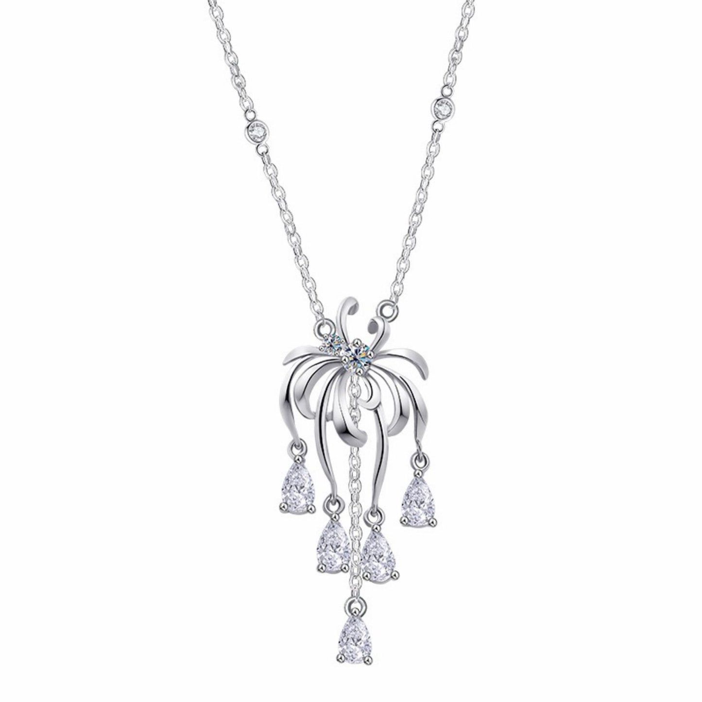 RareLucky Dancing Bloom Zircon S925 Necklace