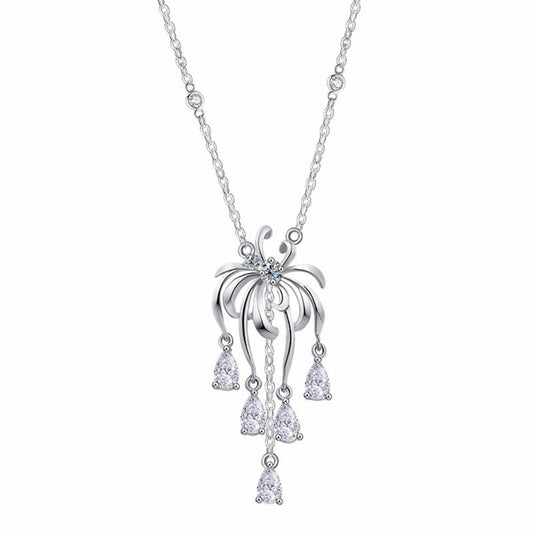 RareLucky Dancing Bloom Zircon S925 Necklace