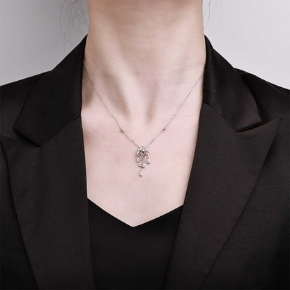 RareLucky Dancing Bloom Zircon S925 Necklace
