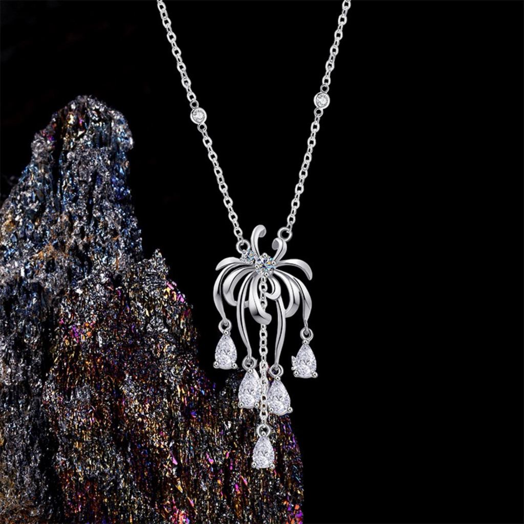RareLucky Dancing Bloom Zircon S925 Necklace