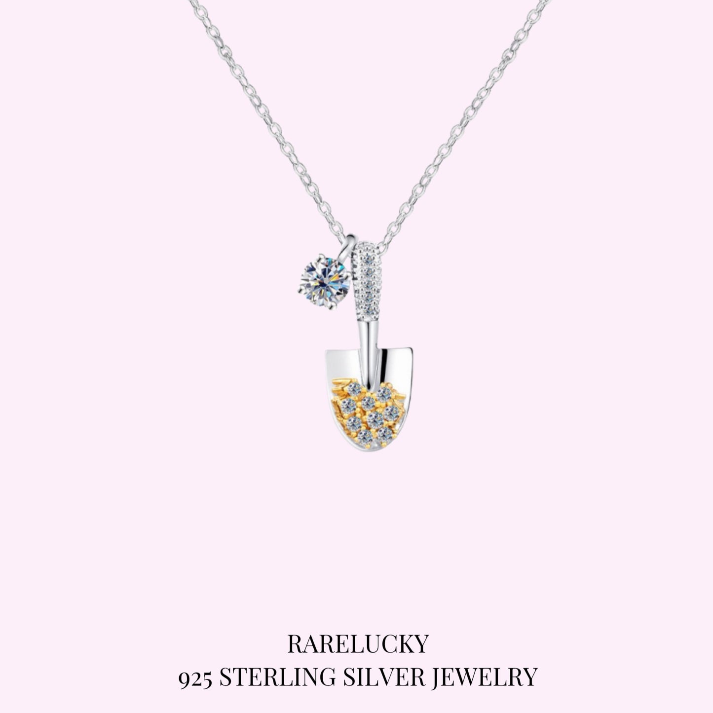 RareLucky Treasure Shovel Moissanite S925 Necklace
