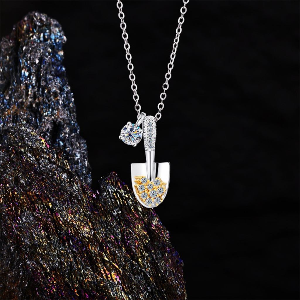 RareLucky Treasure Shovel Moissanite S925 Necklace