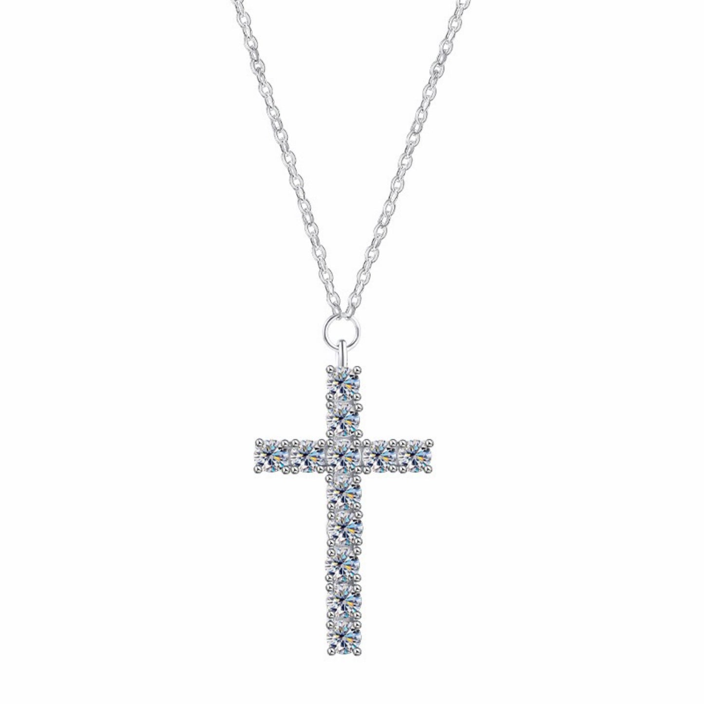 RareLucky Faith Cross Moissanite S925 Necklace