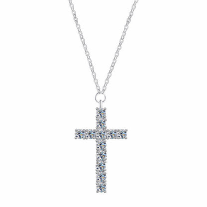 RareLucky Faith Cross Moissanite S925 Necklace