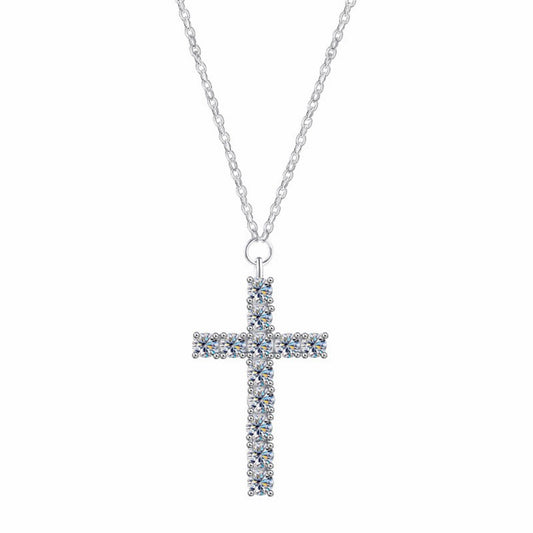 RareLucky Faith Cross Moissanite S925 Necklace