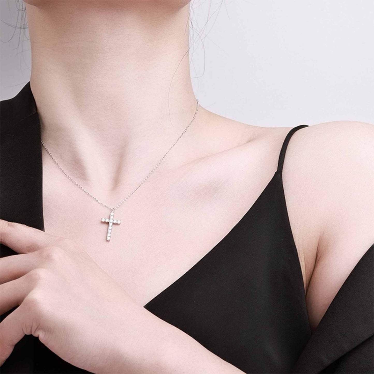 RareLucky Faith Cross Moissanite S925 Necklace
