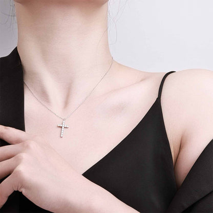 RareLucky Faith Cross Moissanite S925 Necklace