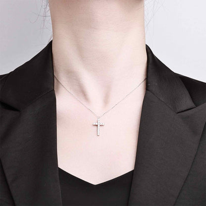 RareLucky Faith Cross Moissanite S925 Necklace