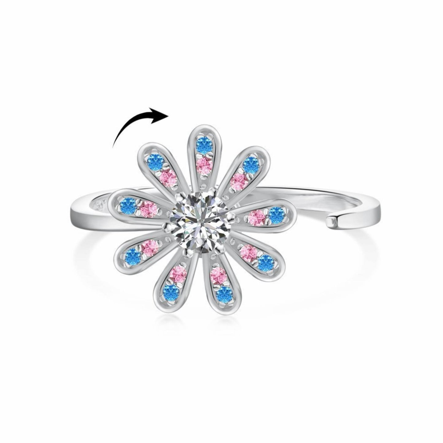 RareLucky Rotating Charm S925 Adjustable Ring