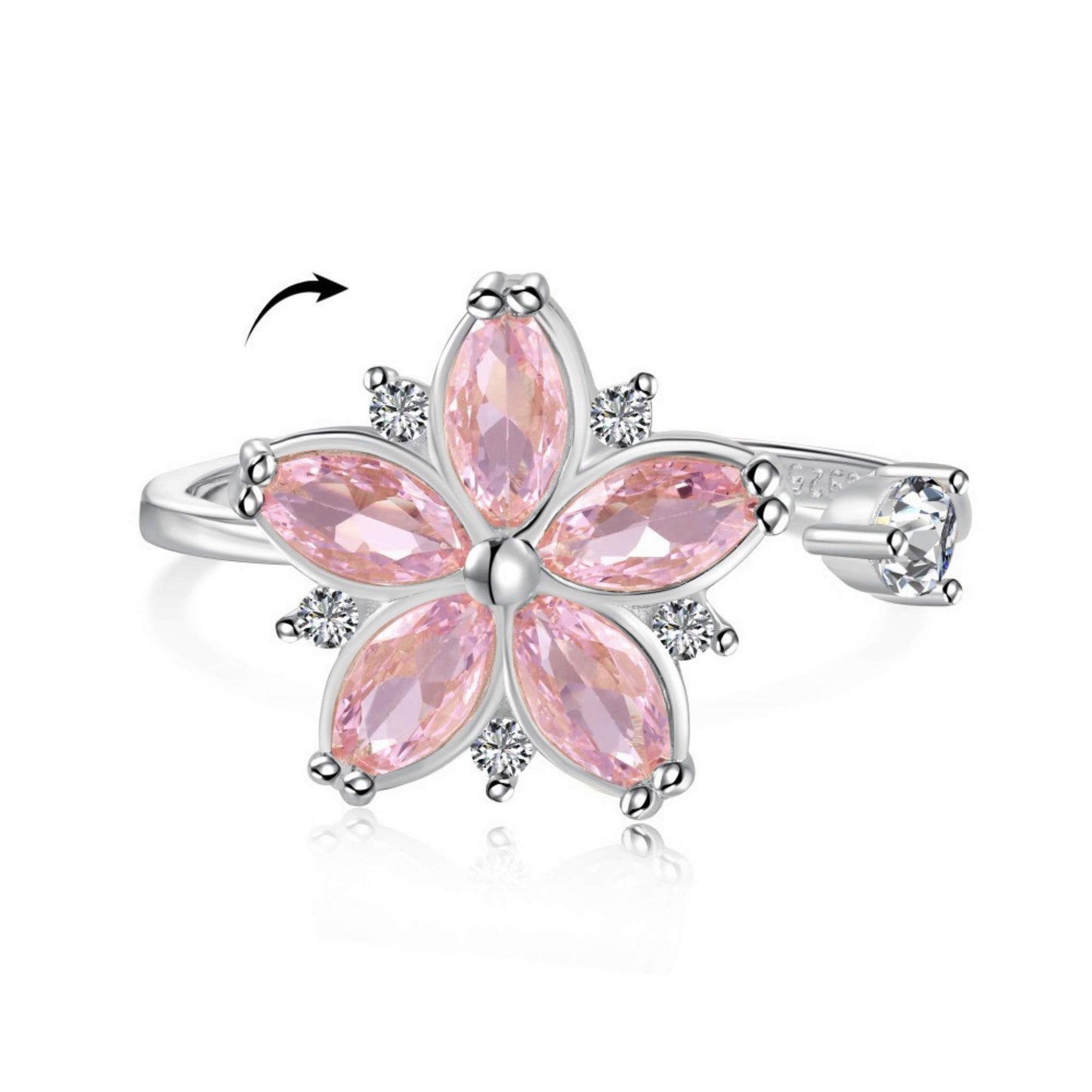 RareLucky Rotating Charm S925 Adjustable Ring