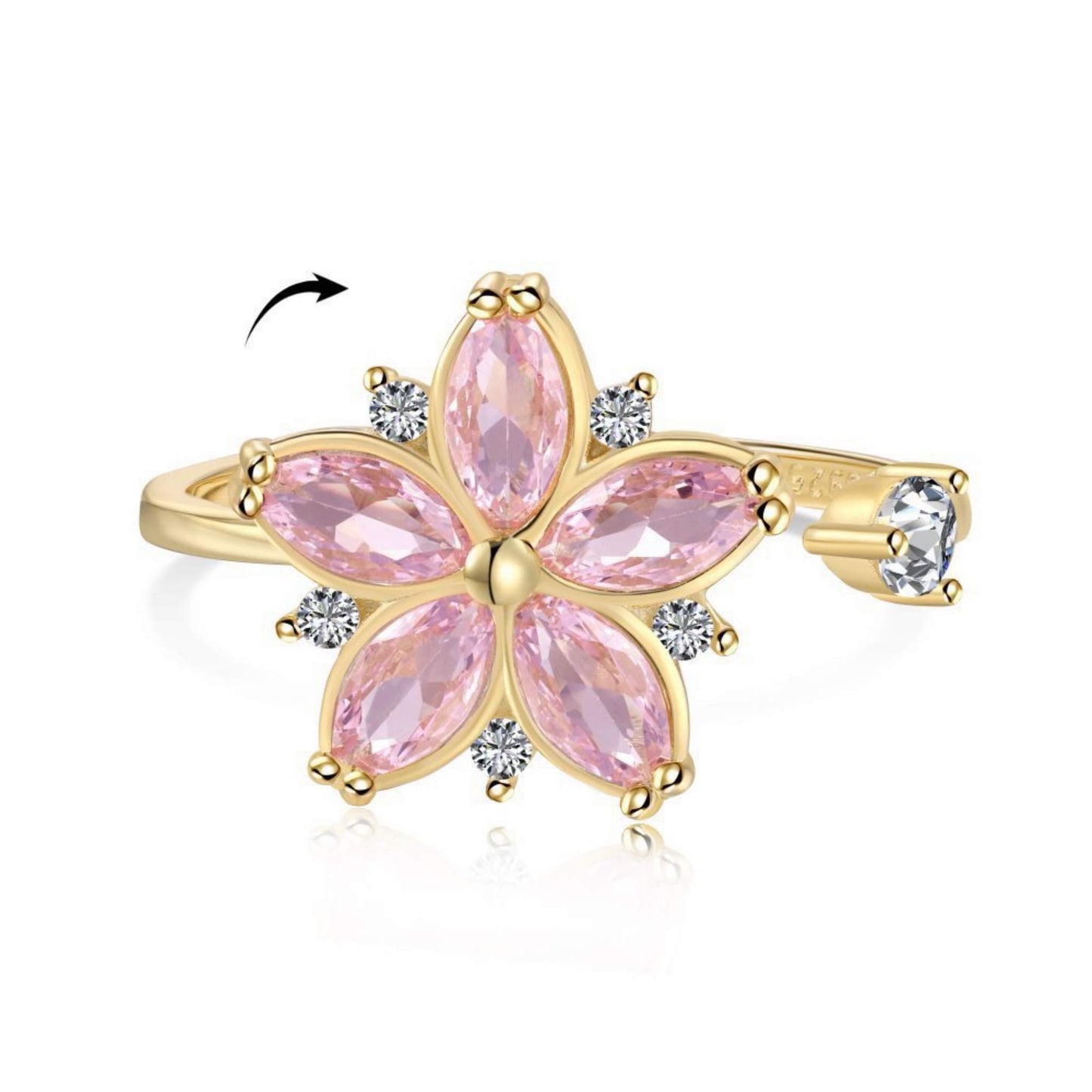 RareLucky Rotating Charm S925 Adjustable Ring