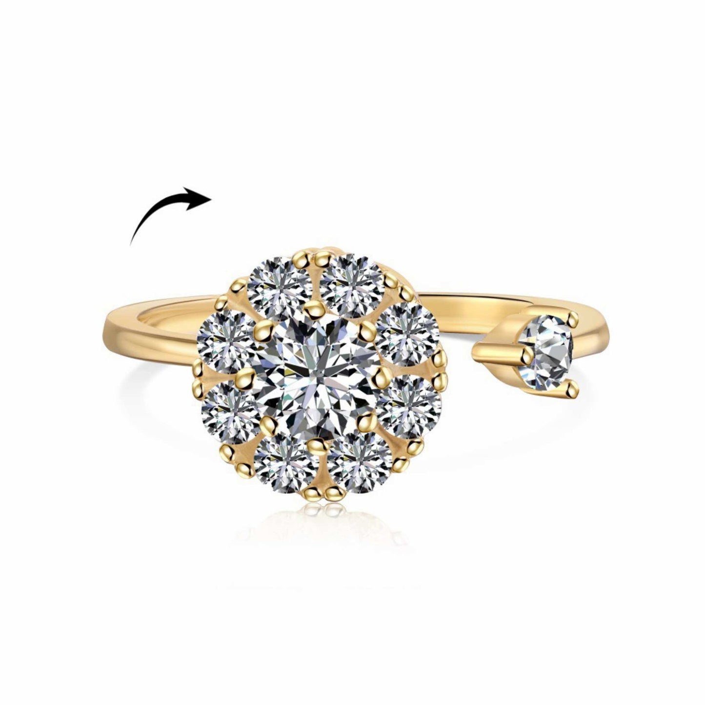 RareLucky Rotating Charm S925 Adjustable Ring