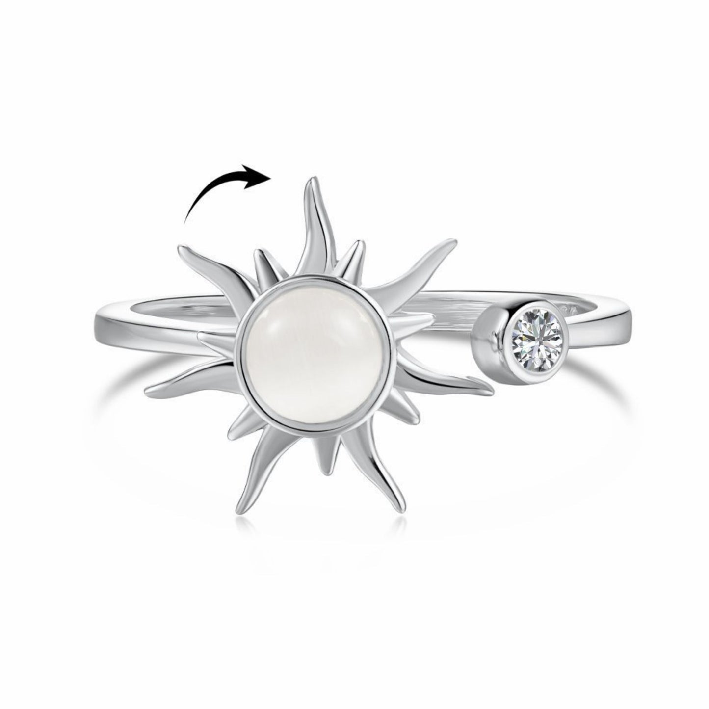 RareLucky Rotating Charm S925 Adjustable Ring