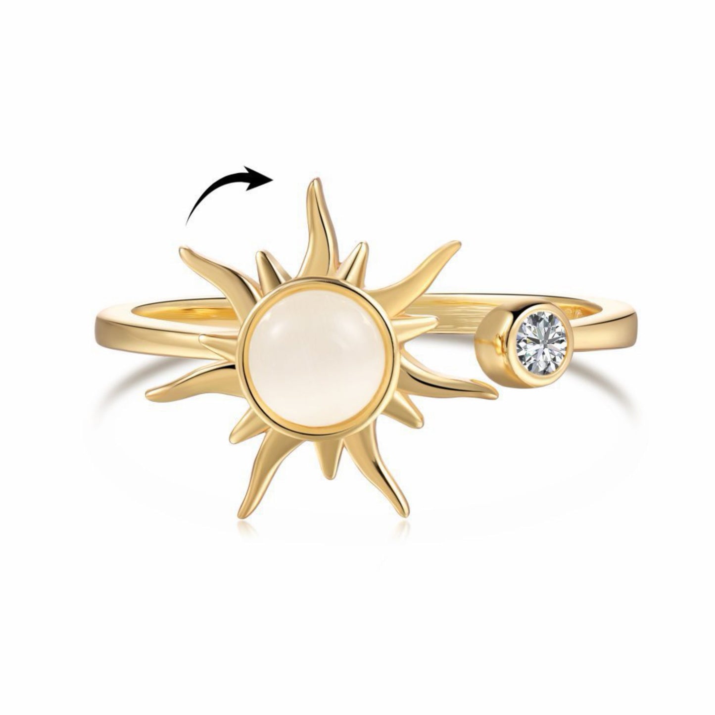 RareLucky Rotating Charm S925 Adjustable Ring