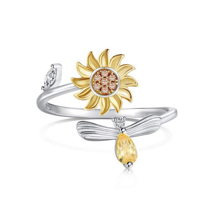 RareLucky Rotating Charm S925 Adjustable Ring