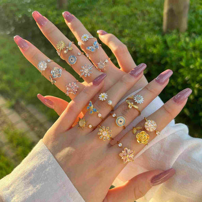 RareLucky Rotating Charm S925 Adjustable Ring