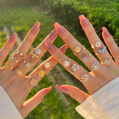 RareLucky Rotating Charm S925 Adjustable Ring