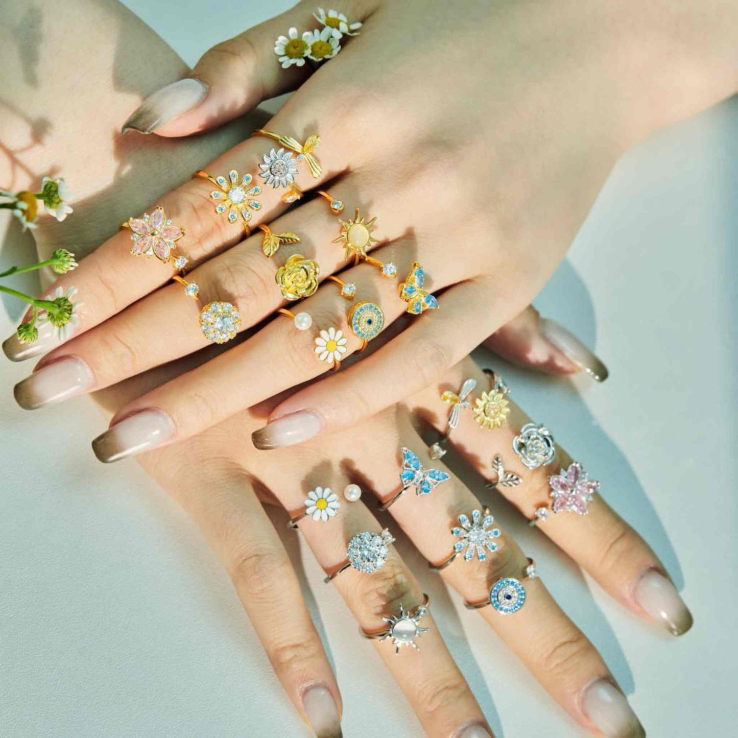 RareLucky Rotating Charm S925 Adjustable Ring