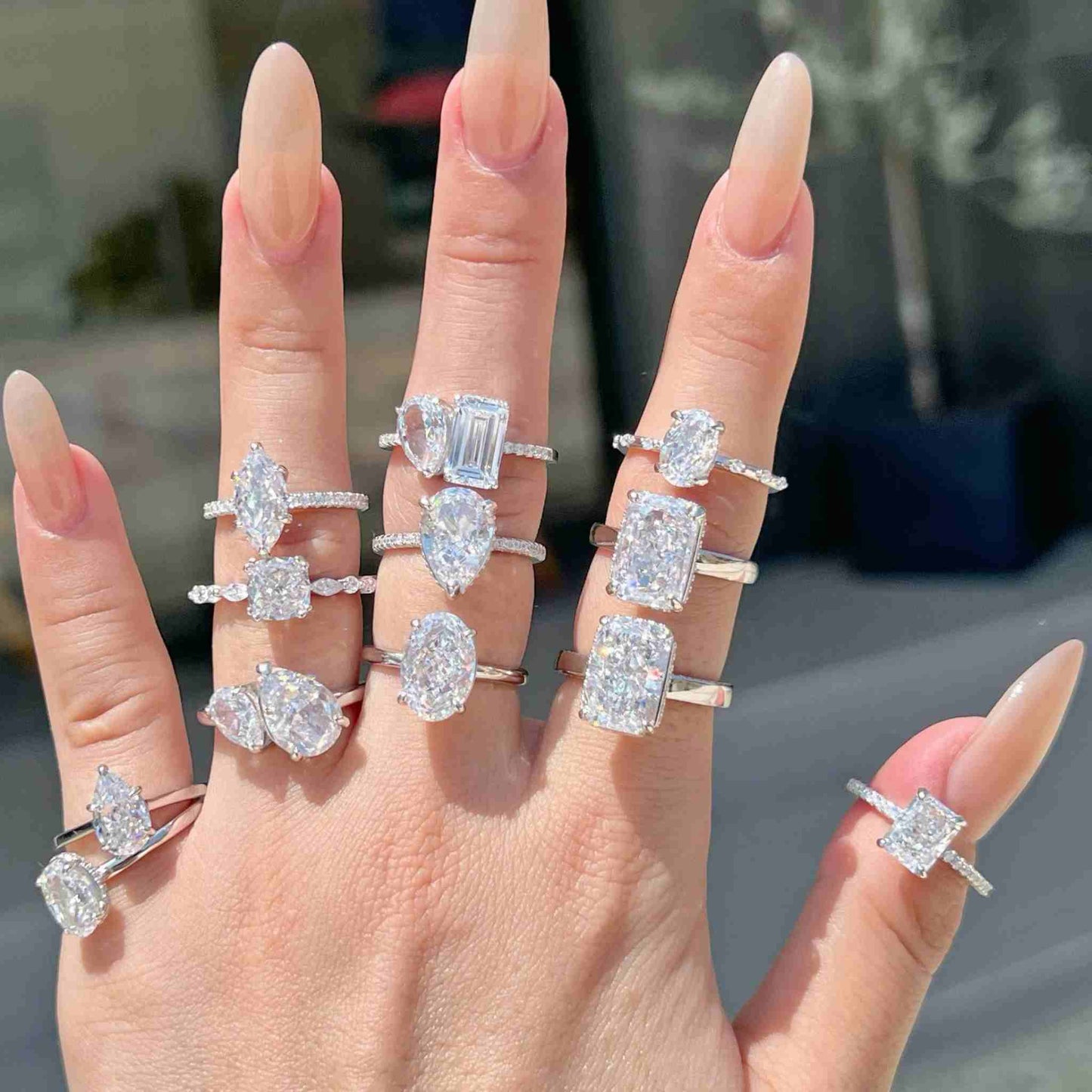 RareLucky Brilliant-Cut S925 Cubic Zirconia Ring Collection